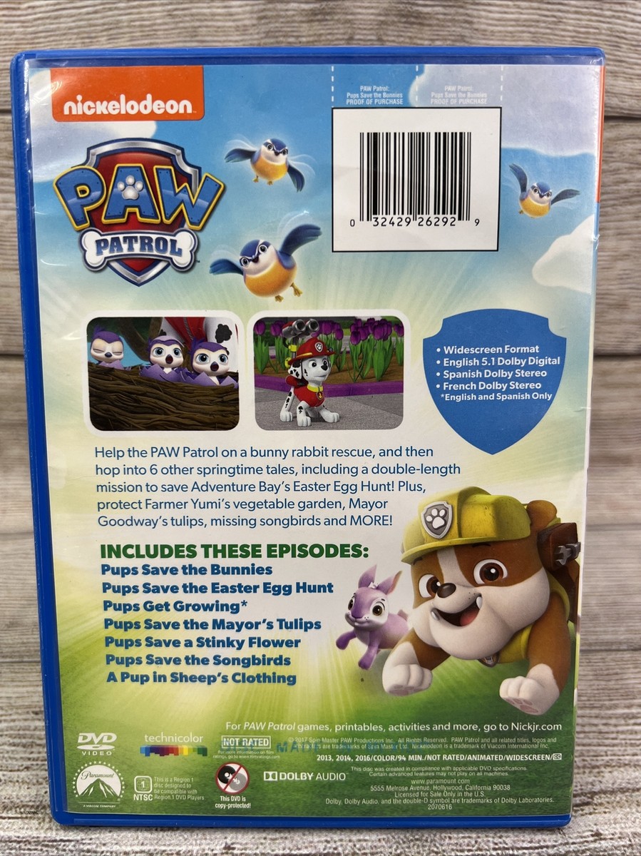 Paw Patrol: Pups Save the Bunnies - DVD By Munroe, Gage