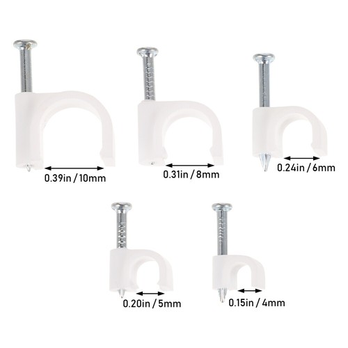 500 Pcs Kabelbinder Breitbandleitungsclips Kabelmanagement-Clips - Photo 2/12