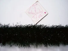 2 Yds. Wrights Black/Metallic 2" Fancy Eyelash Edging Trim Cuffs, Gloves FR-187t