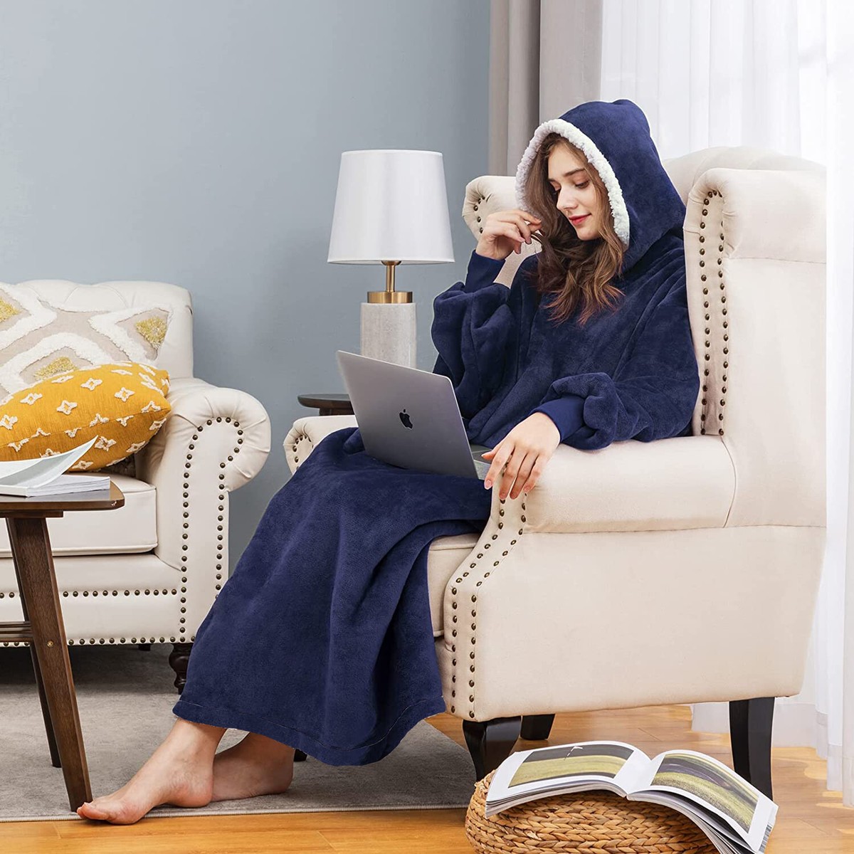 Oversized Hoodie Blanket, Sherpa & Fleece Wearable Blanket Oversized Hoodie Blanket, Sherpa & Fleece Wearable Blanket