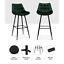 thumbnail 5 - Artiss 2x Kitchen Bar Stools Velvet Stool Counter Chairs Metal Barstools Green