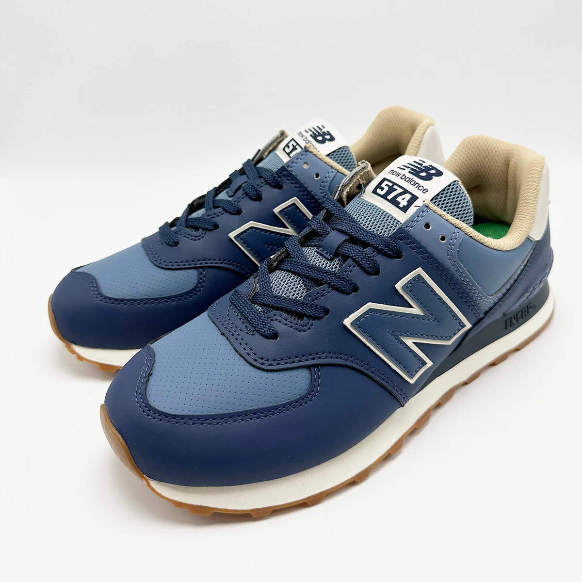 New balance 574 blau leder sale