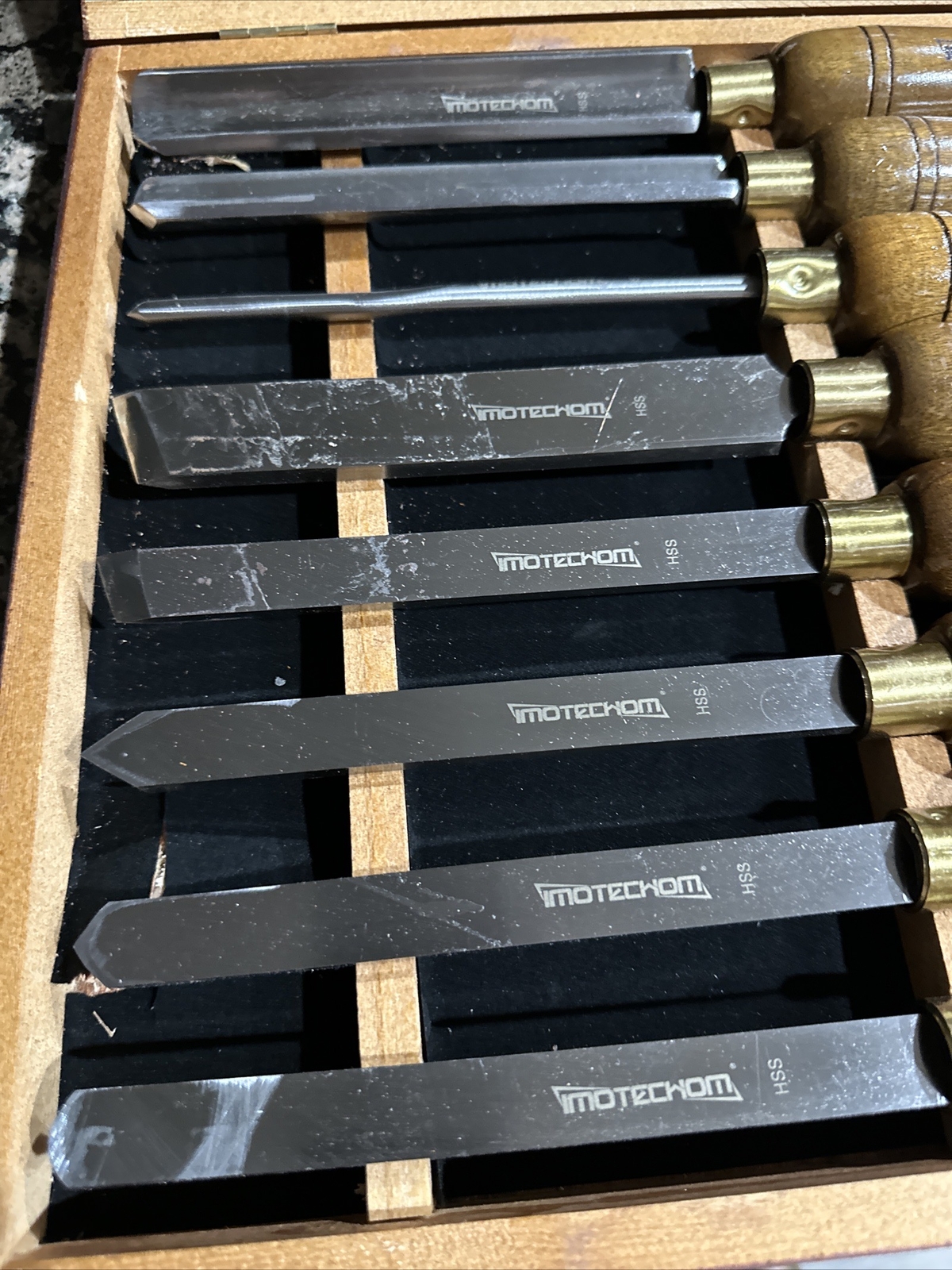 8pieces Hss Wood Turning Tools Lathe Chisel Set With Walnut Handle