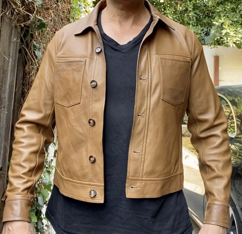 Mens Camel MOSSIMO DUTTI Trucker Jacket 