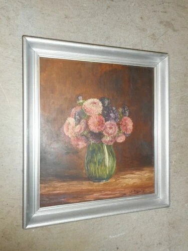 Peintures et émaux du XIXe siècle et avant huiles signés en fleur, arbre
