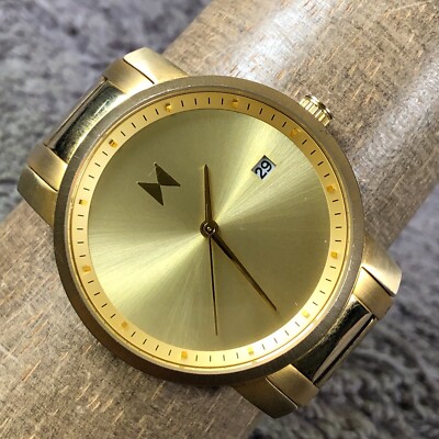MVMT Men F14 Fashion Sunburst Date Gold Tone Quartz Analog 38mm Watch 6 3/4''