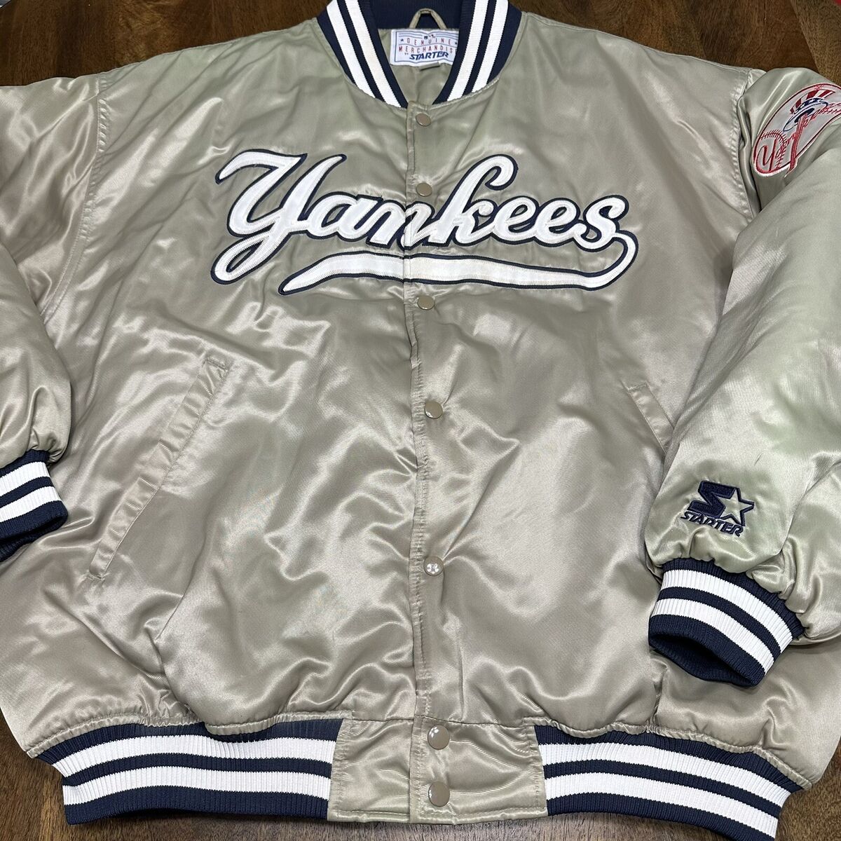 Vintage Starter New York Yankees Satin Jacket Olive Green 3XL Vintage Starter New York Yankees Satin Jacket Olive Green 3XL
