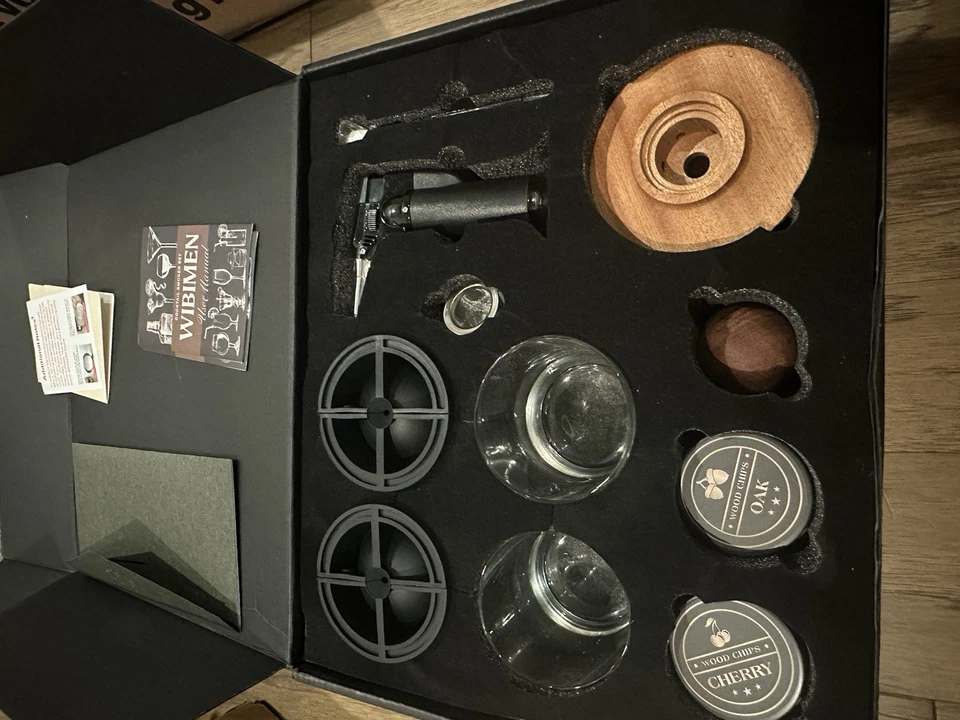 Kit ahumador de whisky, con 2 máquina de hielo transparente y 2 vasos de whisky, antiguo Foto 3 de 4