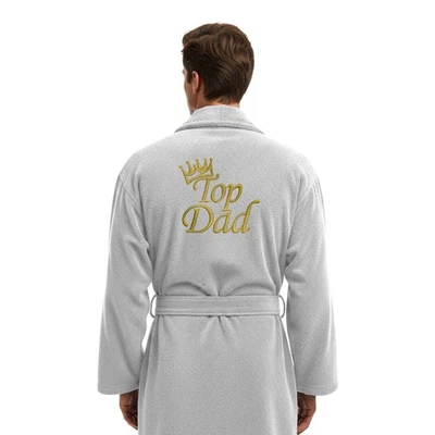 STAR AND STRIPS Top Mom Top Dad Crown Design Embroidered Bathrobe – Premium Robe