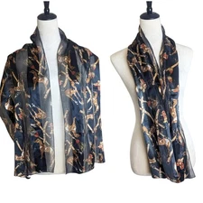 Equestrian Horse Western Saddle Novelty Lightweight Semi Shear Scarf Shaw