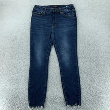 Judy Blue Jeans Womens 15 32x27 Dark Wash Skinny Raw Hem Stretch Denim