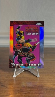 2025 Topps Chrome Deadpool #CS-20 Deadpool vs Wolverine Slash 'Em Up Cover Stars