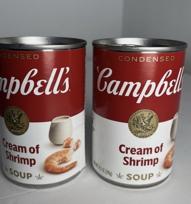 Campbell's Condensed Cream of Shrimp Soup 2 Cans 10.5 oz Exp Dec 2026