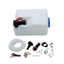 12V Universal Windshield Washer Pump Bottle Tank Kit Windscreen White