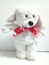 White Valentines Day Teddy Bear Plush Stuffed Animal Toy 10"