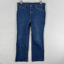 Vintage Levis 517 Jeans Mens 36x29 Medium Wash Blue Boot Cut Made USA Orange Tab