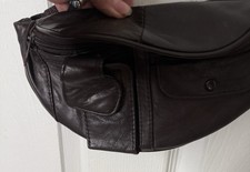 Brown Vintage Lambskin Leather Fanny Pack Waist Bag Belt Bag
