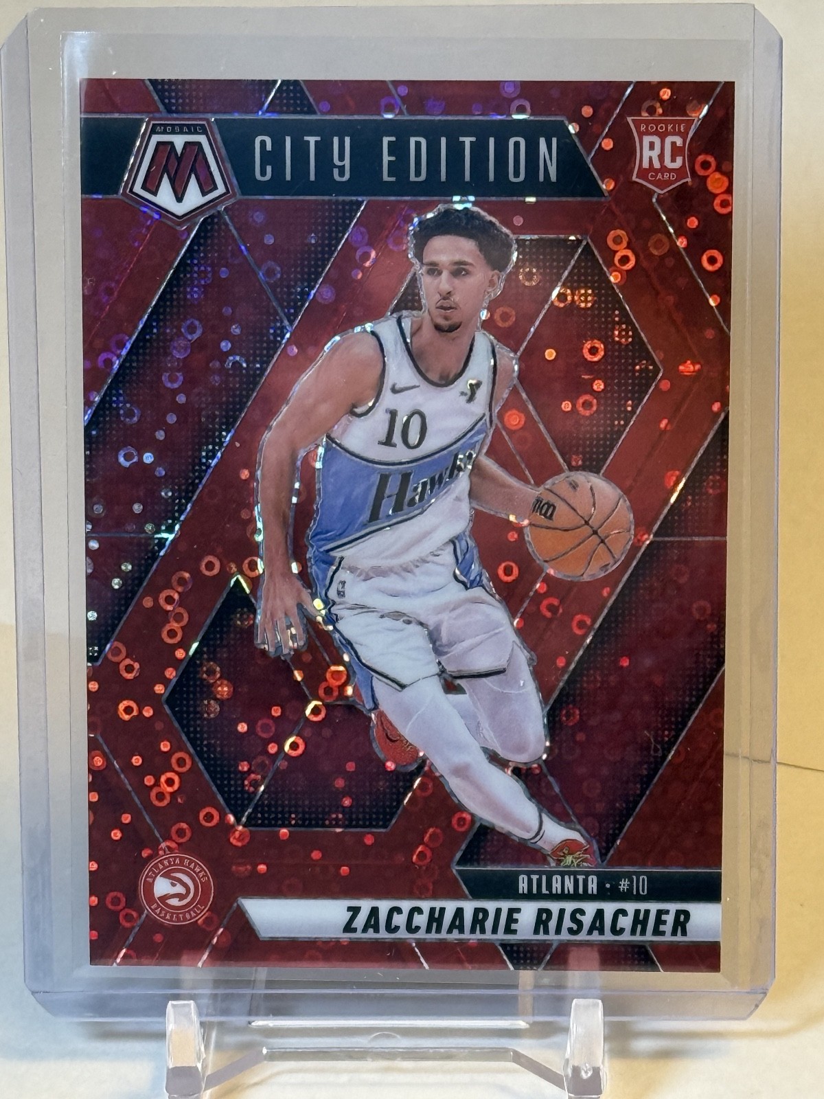 2024-25 Panini Mosaic #274 Zaccharie Risacher City Edition Fast Break Red /99 RC