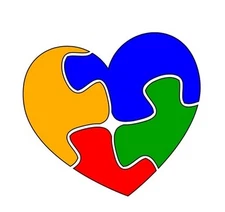New Autism Awareness Puzzle Heart Decal Permanent Multicolor Sticker Vinyl 3.5”