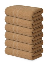 Basic Medium Bath Towels 24x48 Inches   Pack of 6   Beige Color   Soft and Ab...