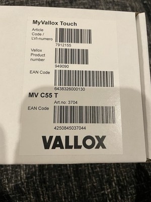 Vallox Regler MV C55 T Touch-Bedienelement