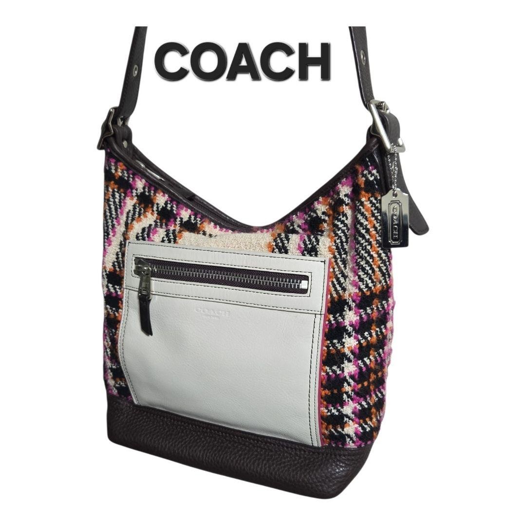 Coach Women's Shoulder Bag Handbag Purse Brown Leather Solid Used Bag