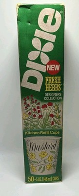NOS Sealed Dixie Refill 50ct Cups Fresh Herbs Designers Collection 1979 Floral