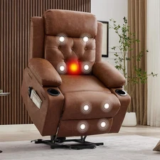 Oversized Electric Power Lift Recliner Chair w/ Vibration Massage & Lumbar Heat