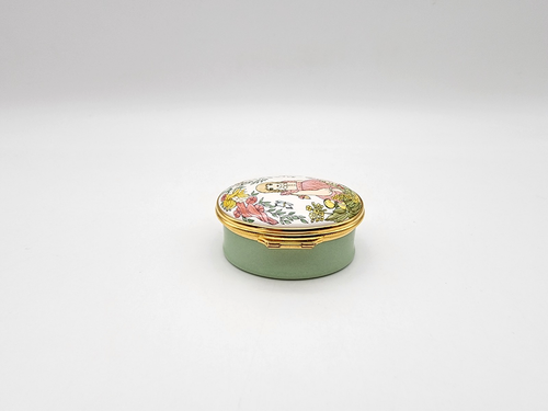 HALCYON DAYS MARKED EVIE ENGLISH ENAMEL HINGED AMY RAINBOW VINTAGE TRINKET BOX ! - 第 3/12 張圖片