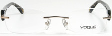 VOGUE VO 3768-B 848 Pale Gold / Silver Rimless Eyeglasses Glasses 52-17-135 NEW