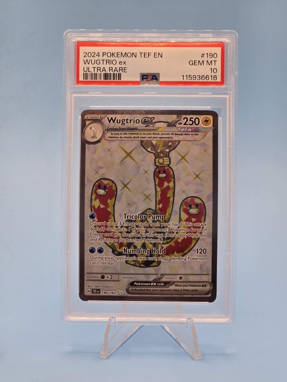 2024 POKEMON TEF EN-TEMPORAL FORCES #190 WUGTRIO EX ULTRA RARE PSA 10