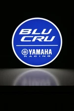 9” Yamaha BLU CRU LED Light Sign USB Powered Racing Wall Decor Garage Man Cave