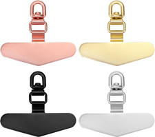 4Pcs Cell Phone Lanyard Patches, Heart Shaped Metal Phone Tether Tab Rotatable 3