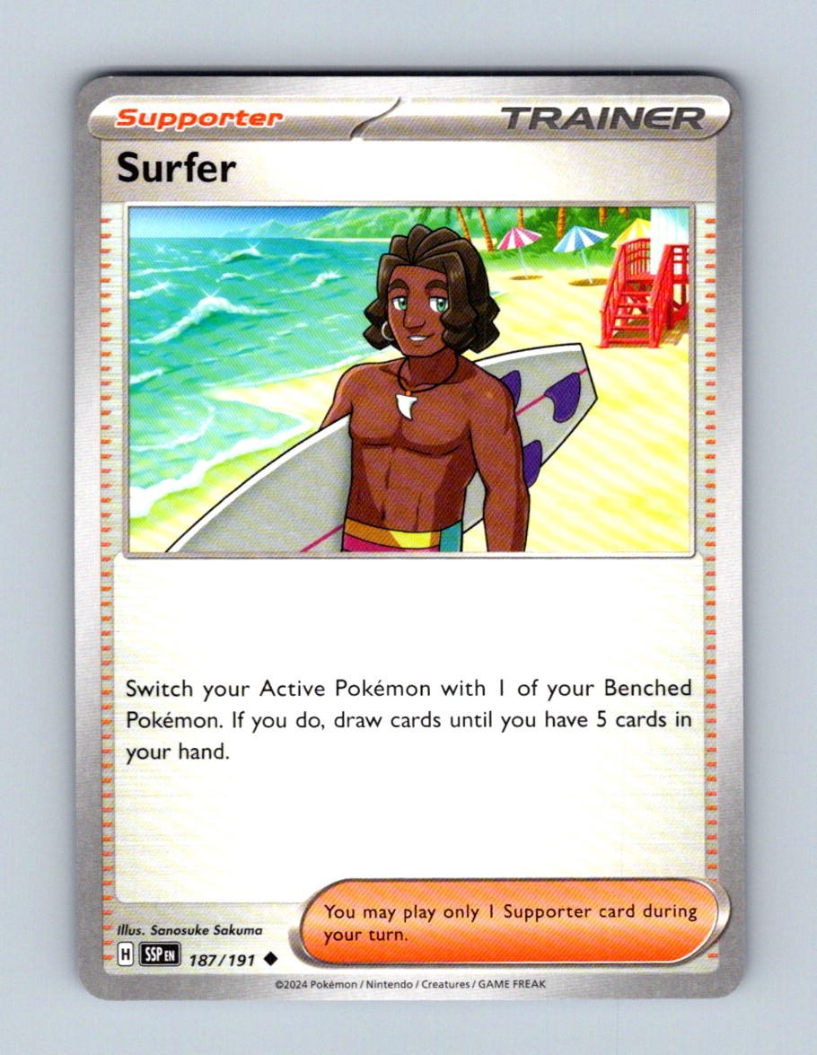Surfer 187/191 Uncommon Surging Sparks Pokemon Near Mint