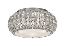 Image of Ceiling Light Silver Marilyn Chrome Semi Flush Chandelier Crystal Glass