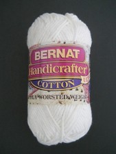 Bernat Handicrafter Cotton Yarn White 1.75 oz.