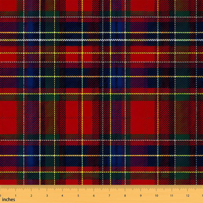Feelyou Tartan Plaid Upholstery Fabric For Chairs Vintage Buffalo Check