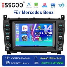 7" 2 DIN Android14 Autoradio GPS NAVI CarPlay F&uuml;r Mercedes W203 W209 C55/C63 AMG