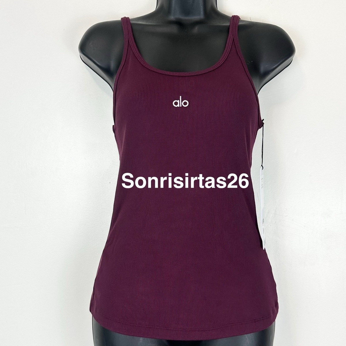 Alo Yoga Burgundy Ribbed Prosper Tank Size S Limited Edition Sold