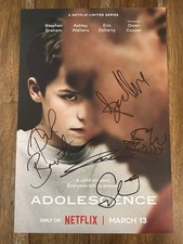 ‘Adolescence’ Cast Signed 12x18 Photo ‘Owen Cooper & Stephen Graham’ +3