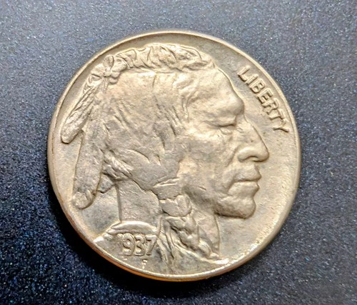 Uncirculated 1937 Philadelphia Mint Buffalo Nickel Coin