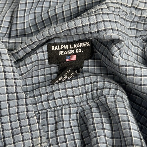 Ralph Lauren Jeans Co. Camisa Abotonada Para Hombres L Cuadros Manga Larga Informal - Imagen 6 de 7