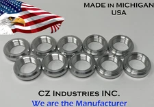 3/8" NPT ALUMINUM LOW PROFILE WELD ON/IN FLANGE FITTING BUNG, 3/8-18 QTY:10