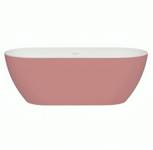 Modern Matt Pink Malcao 1550mm Free Standing Bath With Waste - Picture 4 of 7