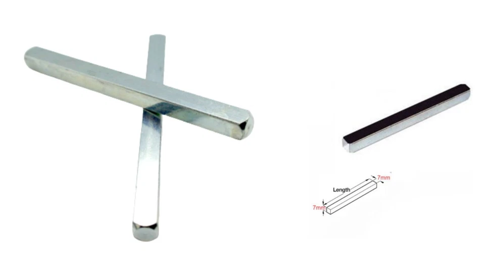 Door Handle Spindle Bar 7mm Plain Square Rod Through Doors Windows UPVC 50-150mm - Image 3 of 4