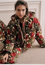 Sezane Java Puffer Jacket Flower Print Size Us 2