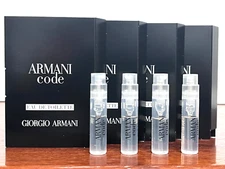 4x ARMANI CODE POUR HOMME GIORGIO ARMANI 0.04oz / 1.2ml ea EDT Spray Samples NEW