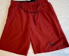 NIKE YOUTH BURNT BROWN POLYESTER SHORTS, LARGE. EUC. GOOD LOOKS SHTS
