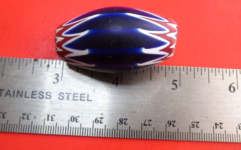 ANTIQUE MURANO ART GLASS BEAD NATIVE AMERICAN TRADE INDIAN RARE VENETIAN 2" inch