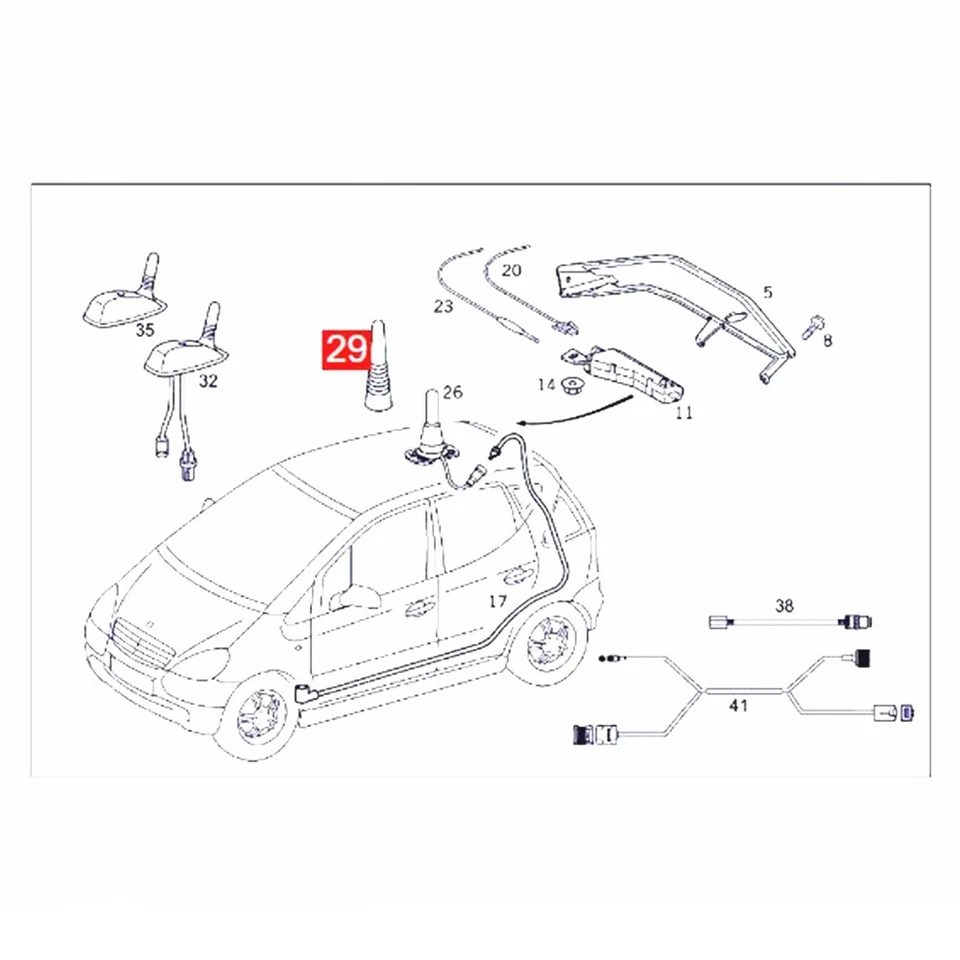 OE Telephone Antenna Cover Cap for Mercedes-Benz 1998-2002 W204 CLK55 AMG Coupe - Image 4 of 4